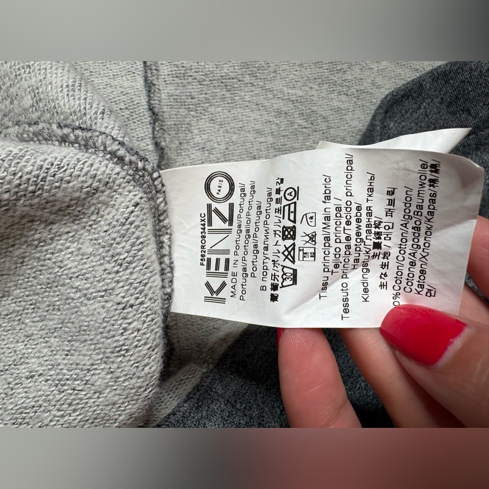 Kenzo Tiger Sweatshirt Dress Gray Cotton Size Small - Picture 11 of 12